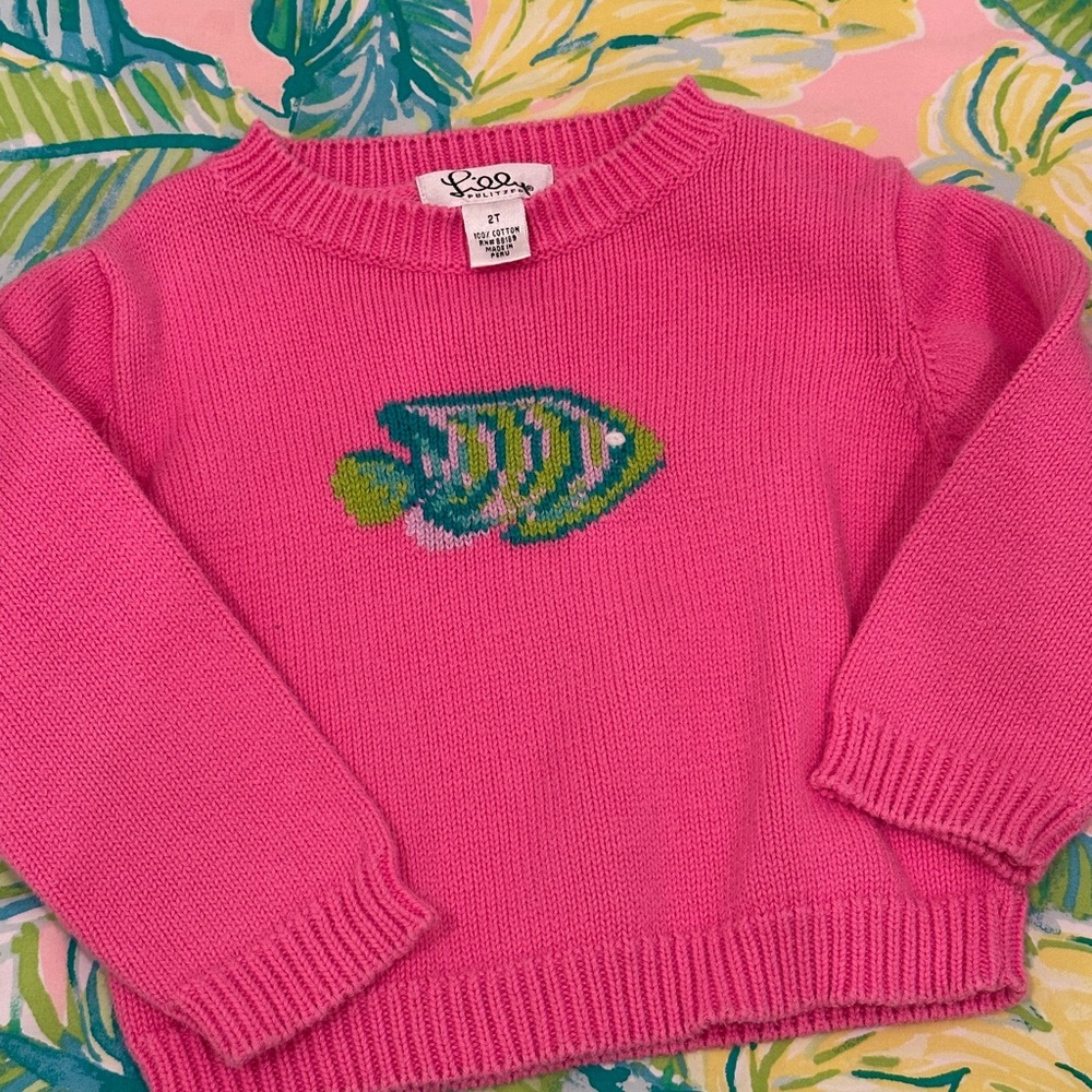 Lilly Pulitzer 2t Pink Fish Sweater